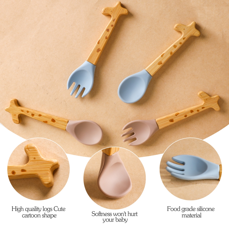 2PCS Baby Bamboo Fork Silicone - đánh giá và giá Baby Food Organic