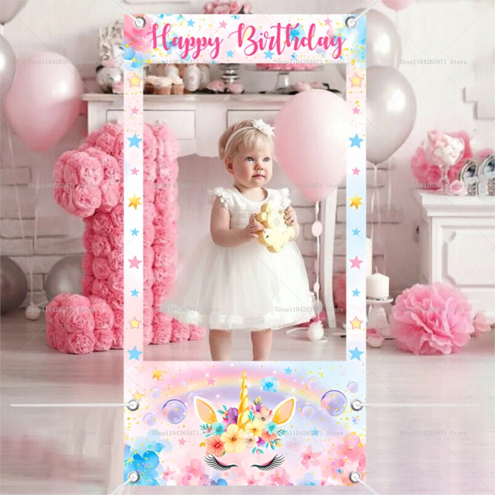 Unicorn Theme Photo Booth Fram - đánh giá và giá Baby Food Newborn