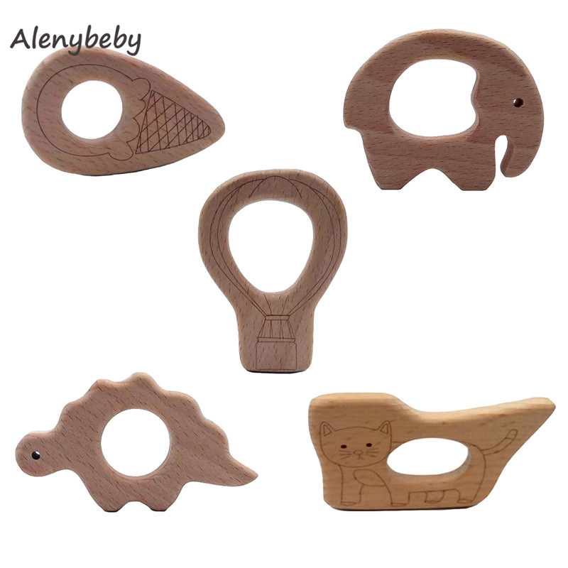 Wood Teether Cartoon DIY Wood  - đánh giá và giá Baby Food Organic