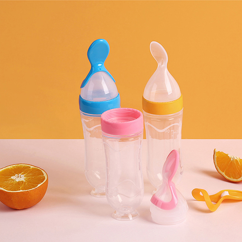 Squeezing Feeding Bottle Silic - đánh giá và giá Baby Food Newborn