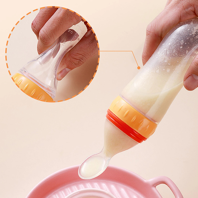 Squeezing Feeding Bottle Silic - đánh giá và giá Baby Food Newborn