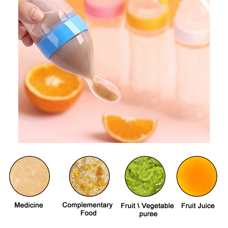 Squeezing Feeding Bottle Silic - đánh giá và giá Baby Food Newborn