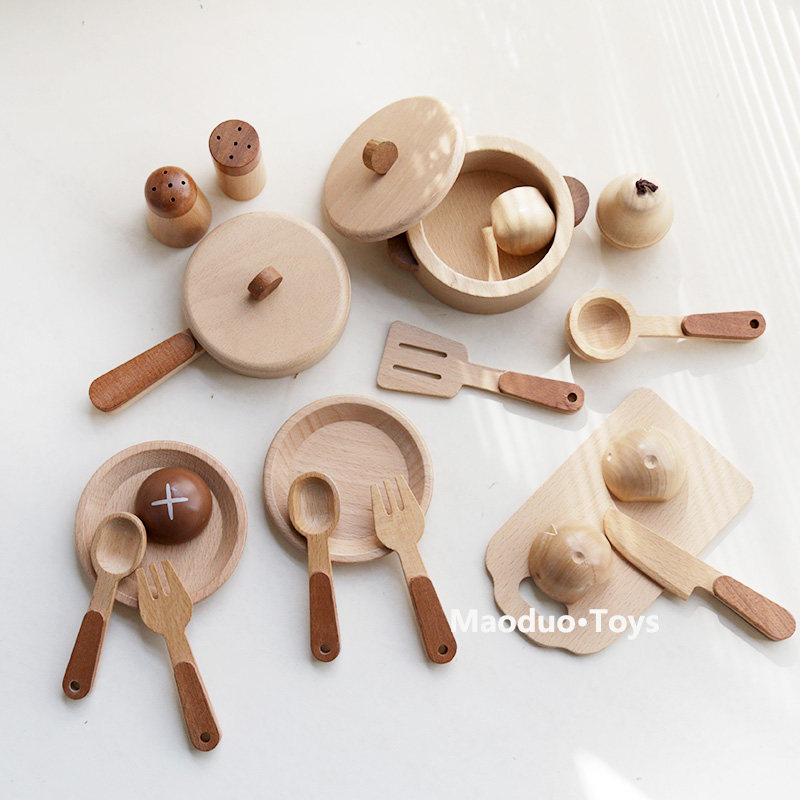 Maoduo Toys Beech Wooden Kids  - đánh giá và giá Baby Kitchen Food