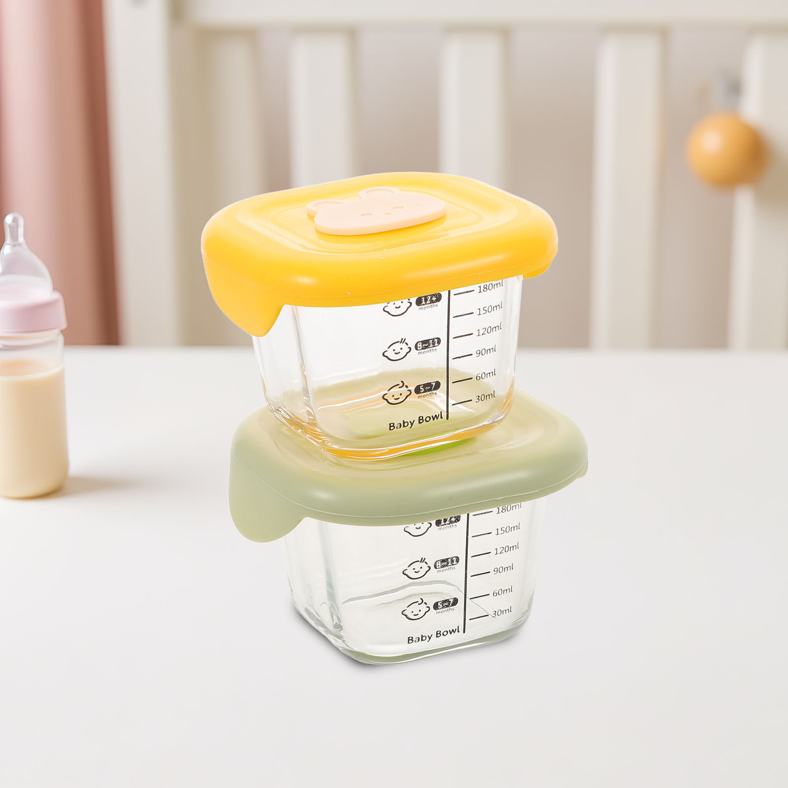 2Pcs Baby Food Storage Boxes 2 - đánh giá và giá Baby Food Yellow