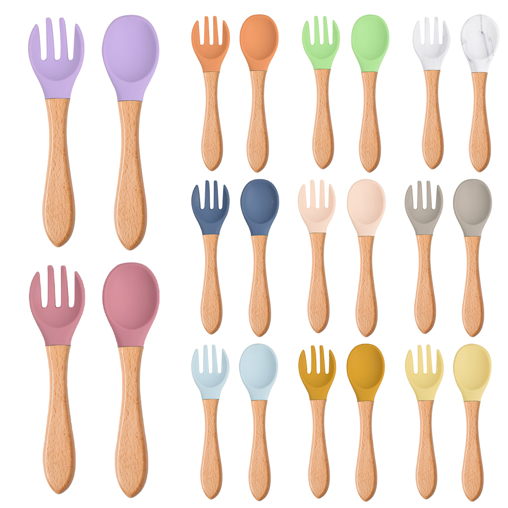 2Pcs/Set Baby Silicone Spoon F - đánh giá và giá Baby Food Lunch